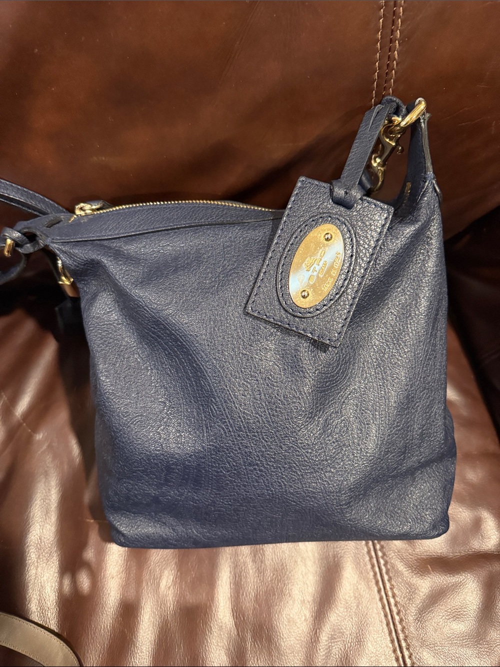 Etro Navy Blue Paisley leather bag. EUC